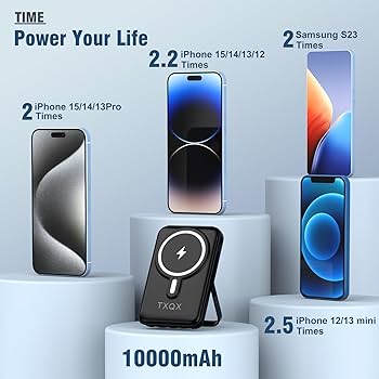 スマホアクセサリー Wireless Powerbank 10,000mAh Amazon.com: TXQX Wireless Portable Charger 10000mAh,Magnetic